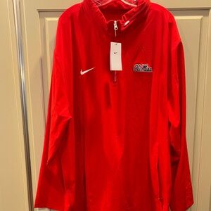 Ole Miss Nike red Half-Zip lightweight Jacket